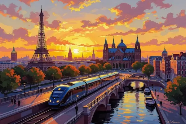Paris Eiffel Tower accessible by European trains for a cultural adventure