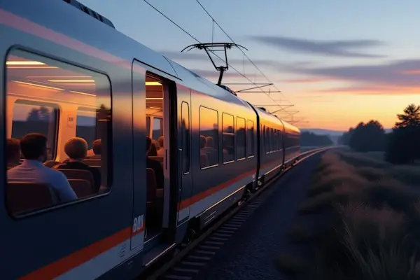 Modern European train interior for a comfortable train Europe journey
